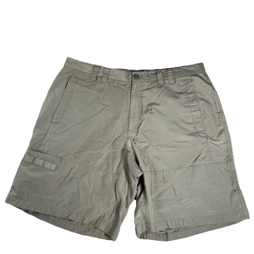 Columbia PFG Shorts Men's 38 Brown Ripstop 10" Cargo Shorts Fishing Hiking Omni